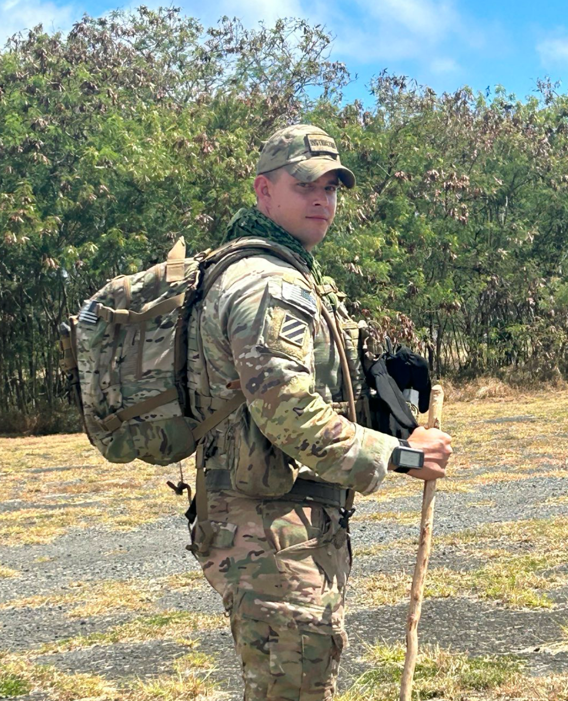 Nowak pictured in uniform during a military exercise. justin military