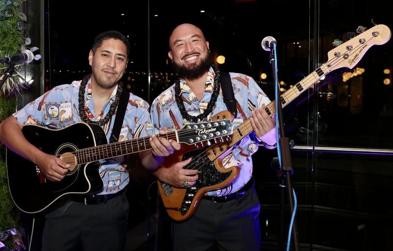 Live music and hula from the Hawaiian Airlines Serenaders at the carrier's Sydney 20th anniversary event. 9E6D524C-E63F-48F6-BD74-35F0E72F39C0