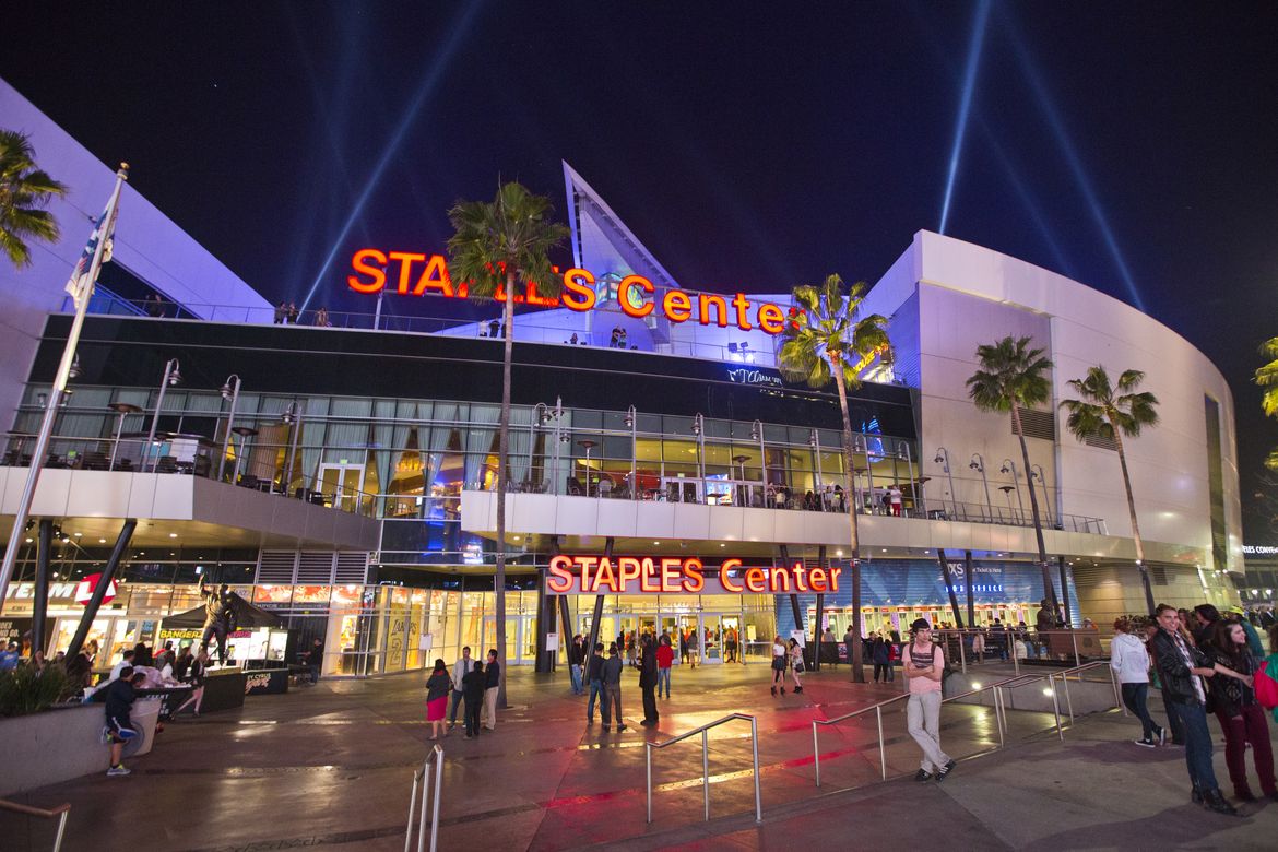 STAPLES Center at night