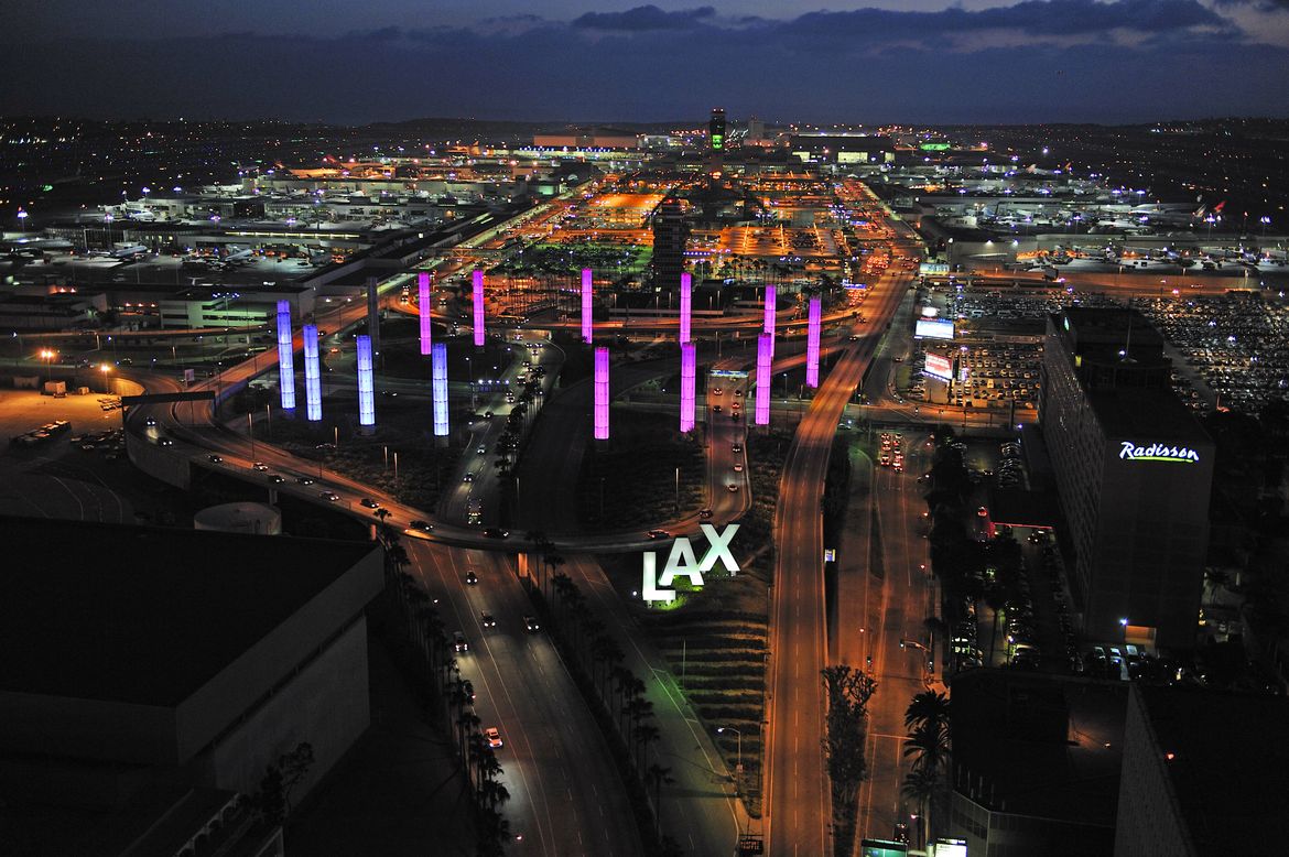 LAX aerial of pylons LAX aerial of pylons