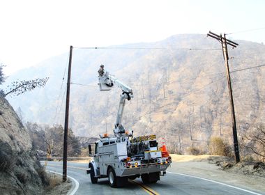 SCE Crews Work to Protect First Responders in Areas Devastated by Sand Fire