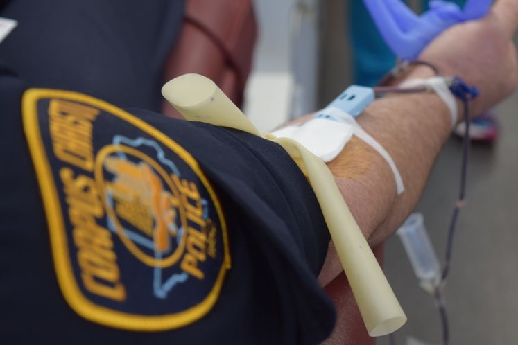 Sr. Officer Marc Harrod Donates Blood to the CBBB