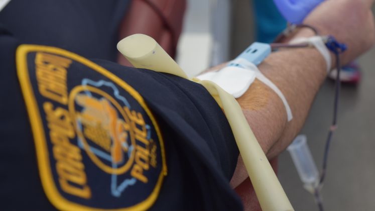 Sr. Officer Marc Harrod Donates Blood to the CBBB