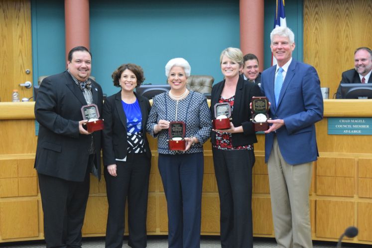 Outgoing Council Members and Mayor