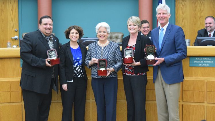 Outgoing Council Members and Mayor