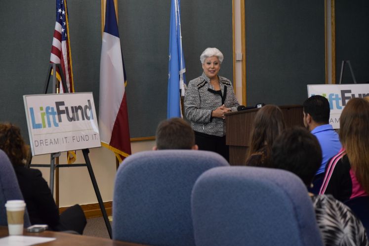 Mayor Nelda Martinez speaks at Liftfund Presser