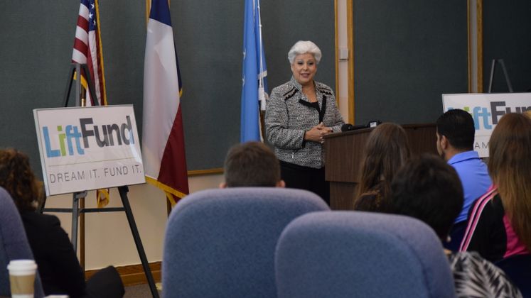 Mayor Nelda Martinez speaks at Liftfund Presser