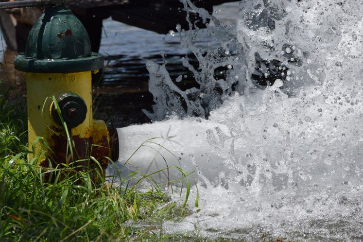 Hydrants being flushed