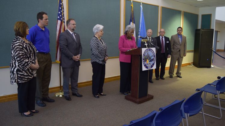 City Administration and Council Members address the Media