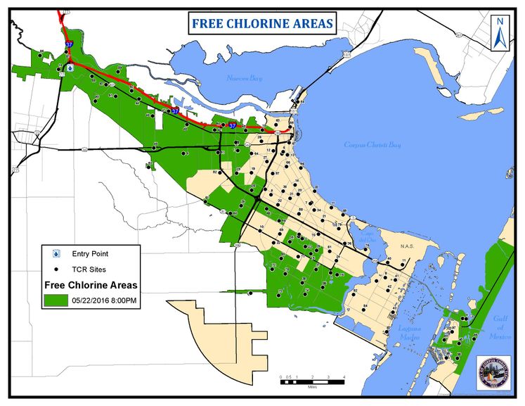 Free Chlorine Areas 8pm 5-22-16