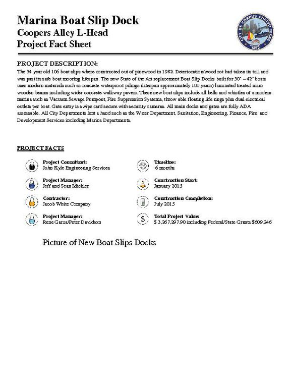 New Boat Slip Docks Fact Sheet