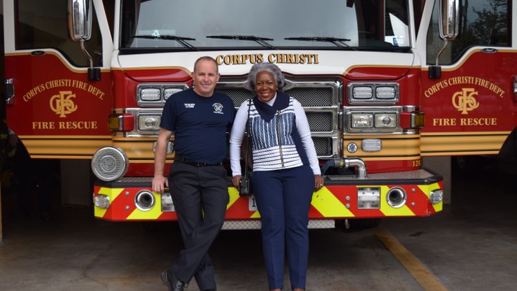 City Manager Margie C. Rose visits Fire Sta. No 1