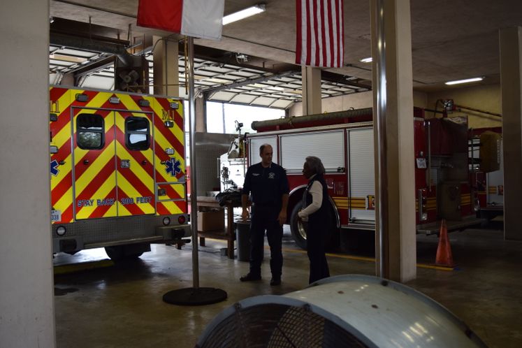 City Manager Margie C. Rose visits Fire Sta. No 1