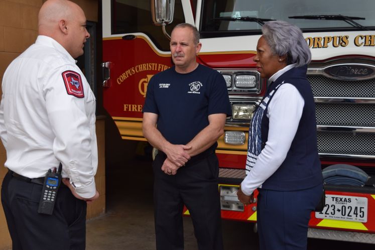 City Manager Margie C. Rose visits Fire Sta. No 1
