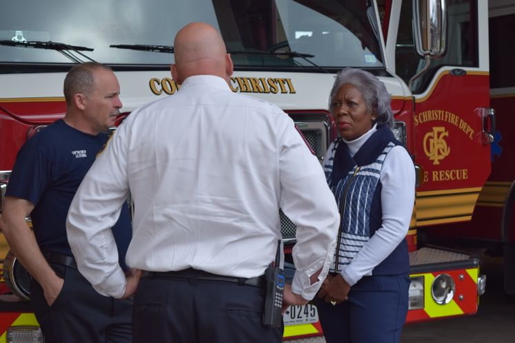 City Manager Margie C. Rose visits Fire Sta. No 1