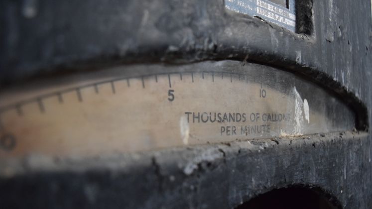 Vintage Water Gauge at Old Cunningham Water Treatment Plant