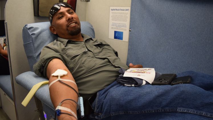 Utilities Employee H. Anguiano Donates Blood to CBBB