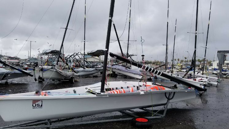 Sail Boats Stalled due to Rain