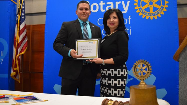G. Ramirez Receives Certificate of Appreciation from Rotary Club