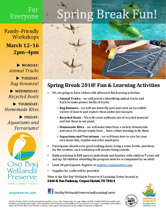 Spring Break 2018 Oso Bay Wetlands Preserve