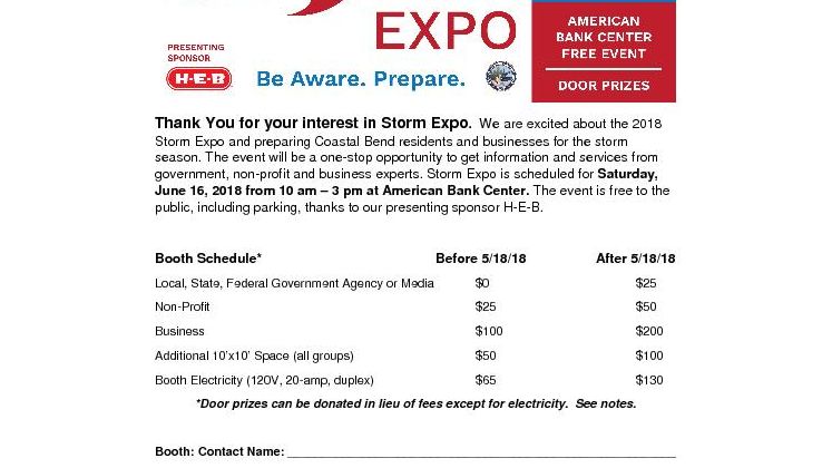 Storm Expo Application 2018 Fillable