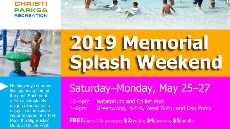 2019 Memorial Splash Weekend Flyer