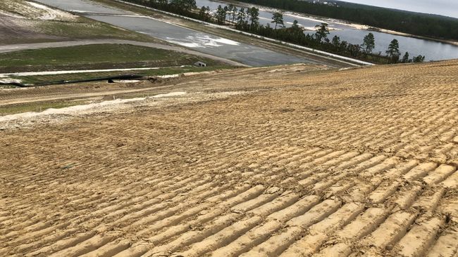 Repairs are progressing at the lined coal ash landfill under construction at the Sutton Plant. Photo uploaded Sept. 24, 2018.