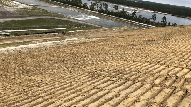 Repairs are progressing at the lined coal ash landfill under construction at the Sutton Plant. Photo uploaded Sept. 24, 2018. 