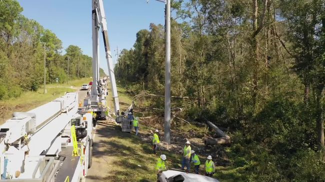 Hurricane Michael - Crews making repairs near Tallahassee, FL