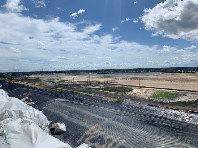 Excavated ash basin at Sutton Plant