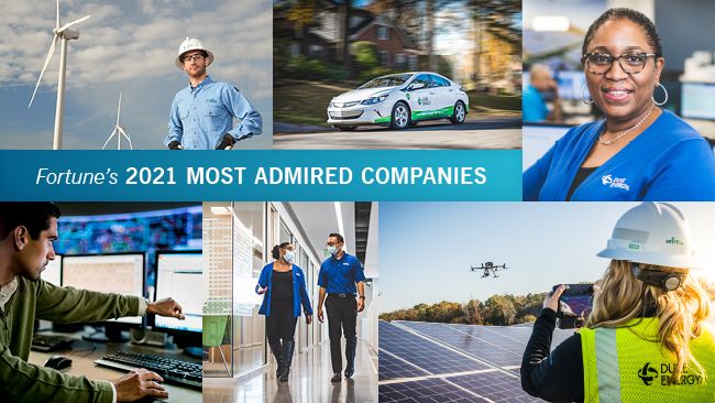 Duke Energy named one of Fortune's 'World's Most Admired Companies' for fourth consecutive year