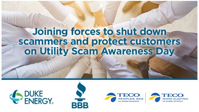 Better Business Bureau Partners with Tampa Electric, Peoples Gas and Duke Energy to Raise Utility Scam Awareness