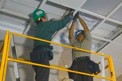 Photo: Courtesy of California Conservation Corps California Conservation Corps - lighting work in courthouses