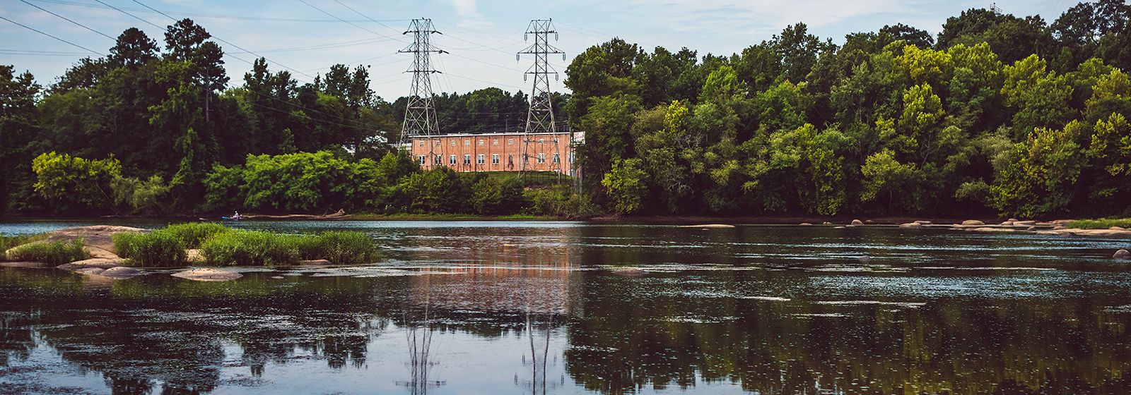 A powerhouse on the Pee Dee River Duke Energy illumination