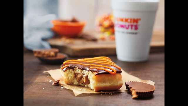 Delicious Delectable Donuts Join Dunkin Donuts Fall Menu Reese S Peanut Butter Square And New Caramel Apple Croissant Donut Dunkin