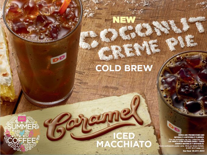 Coconut Creme Pie Cold Brew and Caramel Iced Macchiato Dunkin'