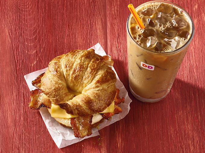 Maple Pecan Iced Coffee and Maple Sugar Bacon Breakfast Sandwich