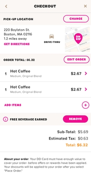 Is Dunkin charging a new fee for mobile orders? Extra $0.55 on my order  this morning. Staff didn't know why and I didn't want to hold up the line…  No tax on