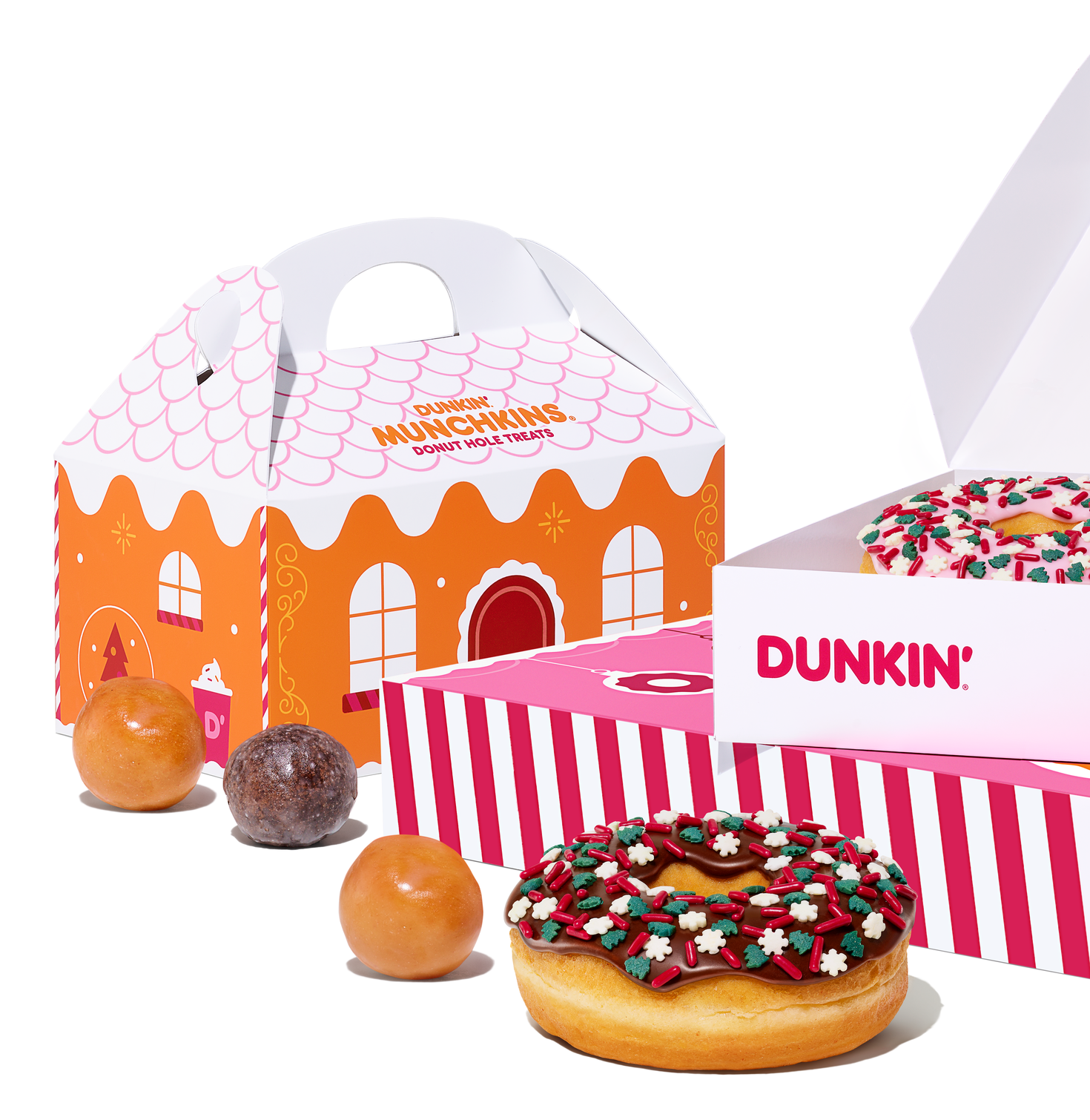 Dunkin' 2024 Holiday Packaging Donuts MUNCHKINS Dunkin'