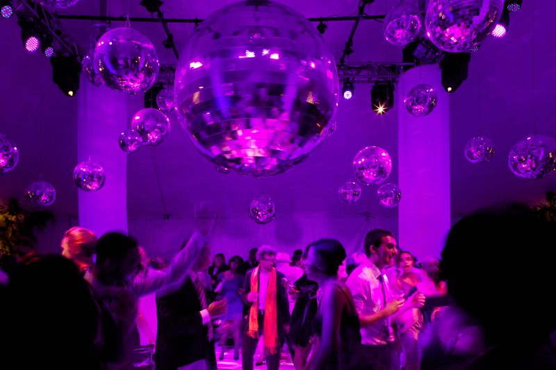Guests Dancing Under The Studio 54 Mirror Ball Ailey Pressroom