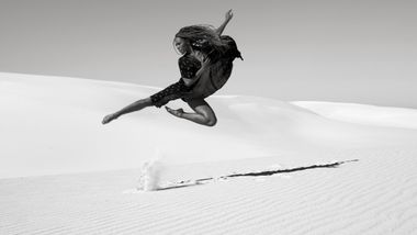 AAADT's Samantha Figgins on Atlantis Beach in South Africa. Photo by Andrew Eccles