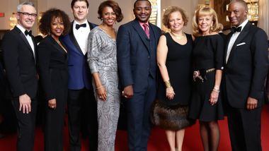 Executive Director Bennett Rink and Artistic Director Robert Battle with Gala Co-Chairs Gina Adams, Lyndon Boozer, Sela Collins, Debra Lee, Ailey Board Chairman Daria Wallach, and Chris Womack at the 2017 DC Gala
