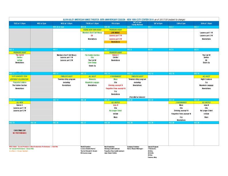 Nycc 2018_Calendar C | Ailey Pressroom