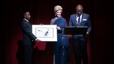 Honoree Elaine Wynn and Ailey's Artistic Director Robert Battle at Ailey's 2019 Opening Night Gala