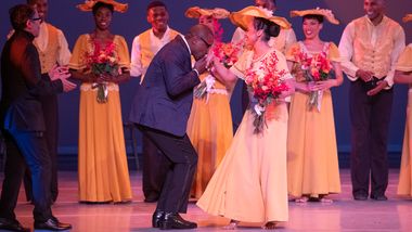 Artistic Director Robert Battle, Linda Celeste Sims, Associate Artistic Director Masazumi Chaya (far left) and the Company