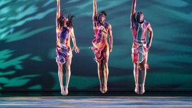 Alvin Ailey American Dance Theater's Danica Paulos, Chalvar Monteiro and Renaldo Maurice in Judith Jamison's Divining