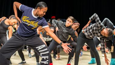 Nasha Thomas leading Revelations Residency at Richmond Heights Middle School