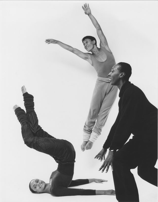 Judith Jamison rehearsing Divining with Donna Wood and Masazumi Chaya. Photo by Jack Mitchell. (©) Alvin Ailey Dance Foundation, Inc. and Smithsonian Institution