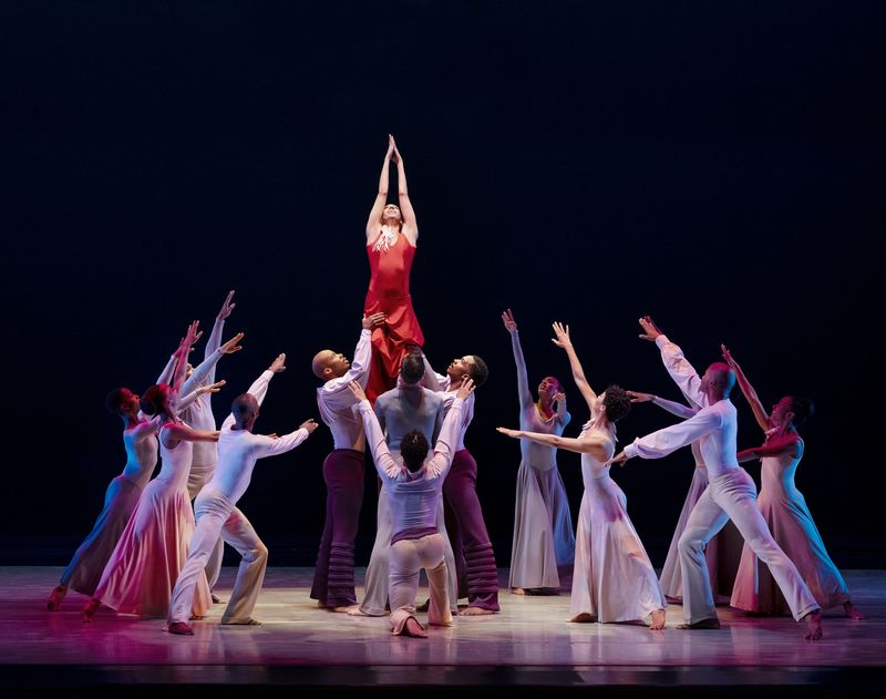 Alvin Ailey American Dance Theater in Alvin Ailey's Memoria from Timeless Ailey 60th Anniversary Program. Photo by Paul Kolnik