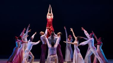 Alvin Ailey American Dance Theater in Alvin Ailey's Memoria from Timeless Ailey 60th Anniversary Program. Photo by Paul Kolnik